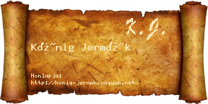 Kőnig Jermák névjegykártya